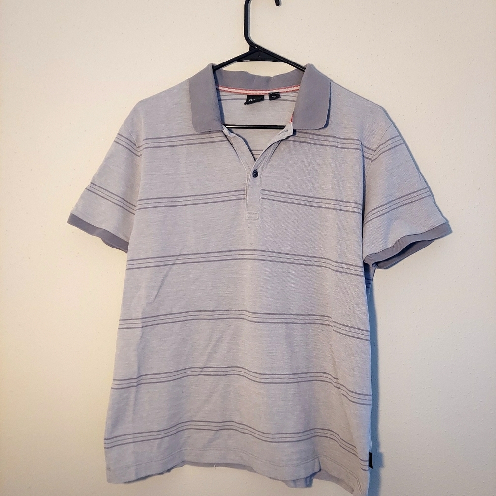 Hugo Boss Grey Striped Polo